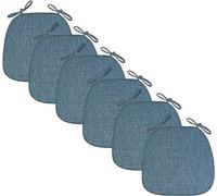 JingNian Cuscini per Sedie da Sala da Pranzo con Lacci, (Set da 2/4/6) Cuscini per Sedie da Cucina con Cerniera, Cuscino per Sedile A Ferro di Cavallo Morbido E Resistente, (Size:Pack of 6,Color:Blu)