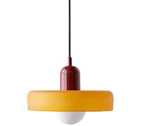 JingNian Lampada A Sospensione in Vetro Verde, Lampada da Soffitto in Stile Fattoria Vintage, Lampadario Moderno di metà Secolo, Lampada da Soffitto A Sospensione Costiera Vintage(Size:35cm,Color:H)