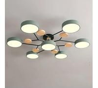JingNian Lampada da Soffitto A LED, Plafoniera Moderna A 6 Luci, Lampadario in Legno da 48 W con Paralume in Acrilico per Soggiorno, Camera da Letto, Cucina(Size:7 Lights,Color:B)