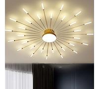 JingNian Lampada da Soffitto Moderna A Forma di Fiore, Lampada da Soffitto A Filo in Metallo Acrilico, Apparecchio di Illuminazione A LED per Soggiorno(Size:30+1heads,Color:Golden)