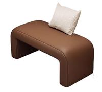 JingNian Moderna Panca Imbottita in PU per Camera da Letto, Panca per Ingresso o Soggiorno con Struttura in Legno, Seduta Comoda, Completamente Assemblata(Brown,80cm)
