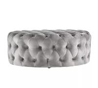 JingNian Pouf Rotondo in Velluto Trapuntato, Sgabello Poggiapiedi Comodo e Lussuoso, Panca Fine Letto o Tavolino Moderno per Soggiorno e Camera da Letto(A,90x40cm)