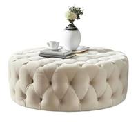 JingNian Pouf Rotondo in Velluto Trapuntato, Sgabello Poggiapiedi Comodo e Lussuoso, Panca Fine Letto o Tavolino Moderno per Soggiorno e Camera da Letto(G,90x40cm)