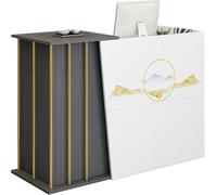 JingNian Reception Estetica, Banco Reception Bianco con Cassetti e Spazio di Archiviazione, Scrivania per Negozio, Centro Estetico e Hotel(Printed,100cm)