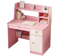 JingNian Scrivania Da Computer con Cassettiera E Libreria, Scrivania per Casa E Ufficio con Ripiani E Cassetti, Scrittoio In Legno per Postazione Di Lavoro E Studio, Mobile Moderno con Contenitori