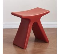JingNian Sgabello Basso in Plastica, Sedile Antiscivolo e Impermeabile, Comodo Sgabello per Doccia, Scarpe e Cambio, Ideale per Soggiorno, Cucina, Camera da Letto(Red)