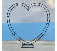JingNian Supporto per Arco Nuziale in Metallo, Cornice a Forma di Cuore per Palloncini, Fiori e Sfondo Fotografico, Ideale per Cerimonie, Compleanni e Feste in Giardino(Black,150 CM)