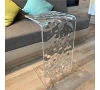 JingNian Tavolino in Acrilico Trasparente, Tavolino a Forma di C per Divano, Comodino Piccolo con Acrilico Spessore 15 mm, Comodino per Camera da Letto, Tavolino Moderno per Soggiorno