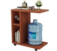 JingNian Tavolino Laterale in Legno, Libreria Bassa 3 Ripiani, Design Moderno per Divano, Soggiorno, Salotto o Ufficio, Stile Elegante e Funzionale(Teak,45x30x55cm)