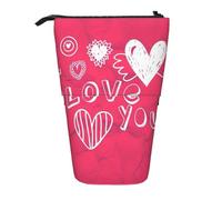 jingong Astuccio multifunzione a forma di cuore di San Valentino, per matite, cosmetici, adatto per l'ufficio e il trasporto quotidiano, Nero , Taglia unica, Portamonete