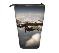 jingong Astuccio multifunzione con aeroplano della Seconda Guerra Mondiale 2, scala standard 2 _ 00x, borsa portaoggetti, borsa per il trucco, adatta per ufficio e trasporto quotidiano, Nero , Taglia