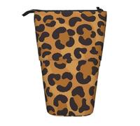 jingong Astuccio multifunzione con leopardo giallo, borsa portaoggetti, borsa per trucchi, adatta per ufficio e trasporto quotidiano, Nero , Taglia unica, Portamonete