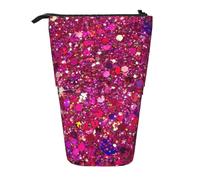 jingong Astuccio multifunzione con motivo glitterato, astuccio per matite, trousse per trucchi, adatto per l'ufficio e il trasporto quotidiano, Nero , Taglia unica, Portamonete