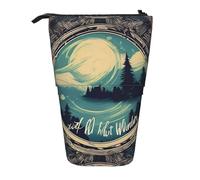 jingong Astuccio multifunzione con scritta in lingua inglese "Not All Who Wander are Lost 1", borsa portaoggetti, trousse per il trucco, adatta per l'ufficio e il trasporto quotidiano, Nero , Taglia