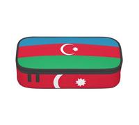 jingong Bandiera dell'Azerbaigian, borsa portaoggetti di grande capacità, adatta per viaggi, forniture per ufficio, trucchi e organizzazione della scrivania, Nero , Taglia unica, Beauty Case