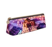 jingong Beauty Grand Canyon - Custodia a triangolo in pelle con interni spaziosi, chiusura con cerniera per strumenti di scrittura, ufficio, bianco, Taglia unica, Astuccio per trucchi