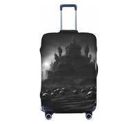 jingong Black and White Skulls 1 Print - Coperchio per bagagli, elastico, resistente ai graffi e alla polvere, Nero , XL