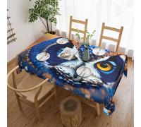 jingong Blue Owl 1 tovaglia quadrata, adatta per tavolini, cucine, ristoranti e decorazione della scrivania