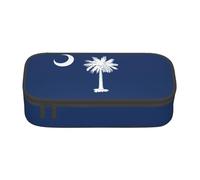jingong Borsa portaoggetti con bandiera della Carolina del Sud, grande capacità, adatta per viaggi, forniture per ufficio, trucchi e organizzazione della scrivania, Nero , Taglia unica, Beauty Case