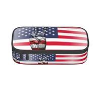 jingong Borsa portaoggetti di grande capacità, con bandiera americana e hippie pace, adatta per viaggi, forniture per ufficio, trucchi e organizzazione della scrivania, Nero , Taglia unica, Beauty