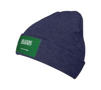 jingong Cappello lavorato a maglia con stampa bandiera dell'Arabia Saudita, elegante cappello invernale caldo per uomo e donna, cappello classico casual, adatto per l'uso quotidiano, blu navy, Taglia