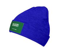 jingong Cappello lavorato a maglia con stampa bandiera dell'Arabia Saudita, elegante cappello invernale caldo per uomo e donna, cappello classico casual, adatto per l'uso quotidiano, Blu, Taglia unica