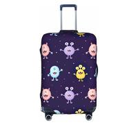 jingong Cartone animato colorato mostro stampa elastica bagagli valigia copre adulto bagagli Protector viaggio valigia copertura protettiva, bianco, M