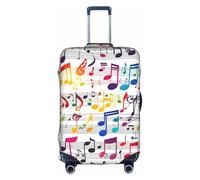 jingong Colorato Note Musicali Stampa Elastico Bagagli Valigie Coperture Adulto Bagagli Protector Viaggio Valigia Copertura Prot, bianco, S