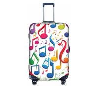 jingong Colorful Note Musicali 1 Stampa Elastico Bagagli Valigie Coperture Adulto Bagagli Protector Viaggio Valigia Copertura Protettiva, bianco, M