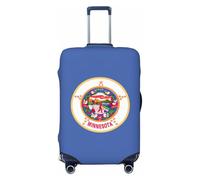 jingong Coperchio protettivo per bagagli, con stampa bandiera del Minnesota, elastico, resistente ai graffi e alla polvere, Nero , XL