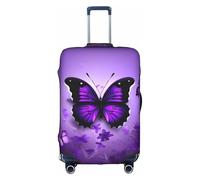 jingong Copertura elastica per valigie da viaggio con stampa di farfalle viola, bianco, S