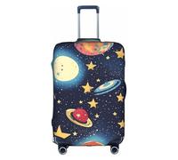 jingong Copertura elastica per valigie per bagagli con stampa di cielo stellato, universo, spazio, per adulti, protezione per bagagli da viaggio, bianco, L