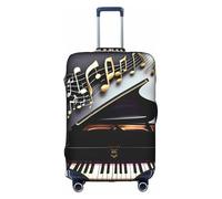 jingong Copertura elastica per valigie per bagagli con stampa di note musicali e pianoforti per adulti, bianco, L