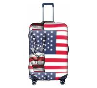 jingong Copertura protettiva elastica per valigie da viaggio con bandiera americana e stampa hippie della pace, bianco, XL