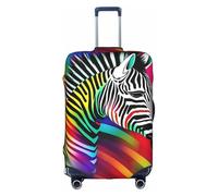 jingong Copertura protettiva elastica per valigie da viaggio con stampa arcobaleno colorata e zebra, bianco, L