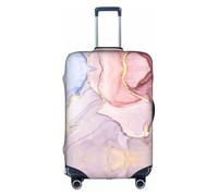 jingong Copertura protettiva elastica per valigie da viaggio con stampa marmorizzata viola e oro, bianco, XL