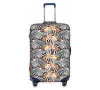 jingong Copertura protettiva elastica per valigie da viaggio con stampa zebra e giraffa, bianco, S