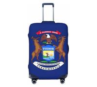 jingong Copertura protettiva per bagagli, con stampa bandiera del Michigan, elastica, resistente ai graffi e alla polvere, Nero , S