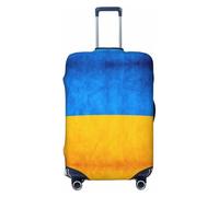 jingong Copertura protettiva per bagagli, con stampa bandiera ucraina, elastica, resistente ai graffi e alla polvere, Nero , L