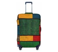 jingong Copertura protettiva per bagagli, con stampa patchwork in stile africano, elastico, resistente ai graffi e alla polvere, Nero , M