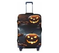 jingong Copertura protettiva per bagagli, con stampa zucca di Halloween, coperchio elastico per bagagli, resistente ai graffi e alla polvere, Nero , L