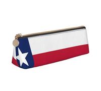 jingong Custodia in pelle con bandiera del Texas triangolare, con interni spaziosi, chiusura a cerniera per strumenti di scrittura, ufficio, bianco, Taglia unica, Astuccio per trucchi