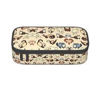 jingong Hairy Ferret - Borsa portaoggetti di grande capacità, adatta per viaggi, forniture per ufficio, trucchi e organizzazione della scrivania, Nero , Taglia unica, Beauty Case