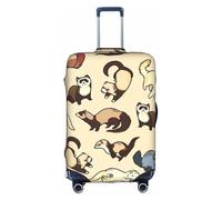 jingong Hairy Ferret Print - Copertura elastica per valigie da viaggio, per adulti, bianco, XL