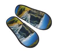 jingong Irlanda All'aperto Contea Clare The Cliffs stampa Pantofole pelose moda cotone pantofole per autunno inverno comode calde calzature per la casa