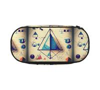 jingong Math Geometry Geek Calculus Print Oxford Cloth Pencil Case Pouch, robusto, doppia cerniera, cosmetici matita stoccaggio, Nero , Taglia unica, Astuccio per trucchi