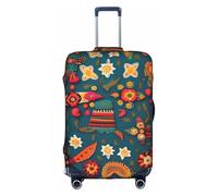 jingong Mexican Folk Boho Stampa Elastica Bagagli Valigie Coperture Per Bagagli Adulto Protezione Per Bagagli Da Viaggio Copertura, bianco, S