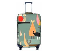 jingong Mid-Century Modern Art Cats Stampa Elastica Bagagli Bagagli Coprimaterasso Adulto Protezione Bagagli Viaggio Valigia Copertura Protettiva, bianco, XL