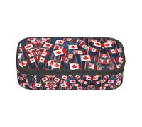 jingong Molte piccole bandiere canadesi borsa portaoggetti di grande capacità, adatta per viaggi, forniture per ufficio, trucchi e organizzazione della scrivania