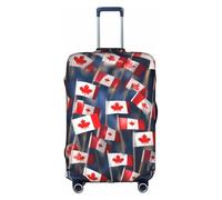 jingong Molte Piccole Bandiere Canadesi Stampa Elastica Bagagli Valigie Coperture Per Bagagli Adulto Protezione Per Bagagli Da Viaggio, bianco, S